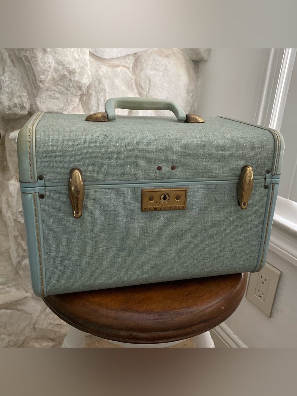 Vintage 1940s-50s Samsonite Streamlite Train Case in Bermuda Green 🩵